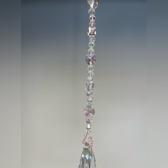 Pink crystal handmade beaded sun catcher - Picture 7 of 7